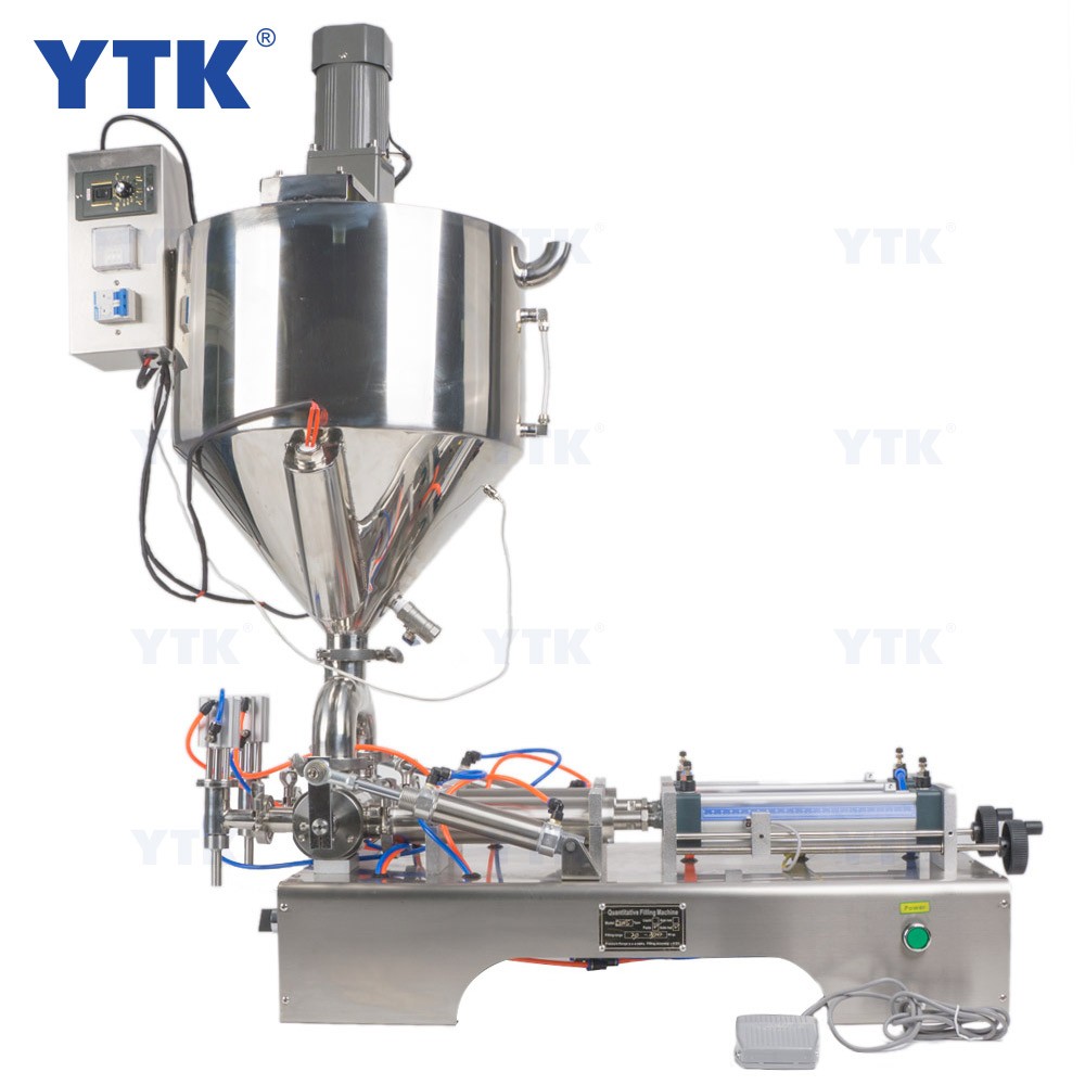 Single head semi automatic paste filling machine with mixer and heater system 