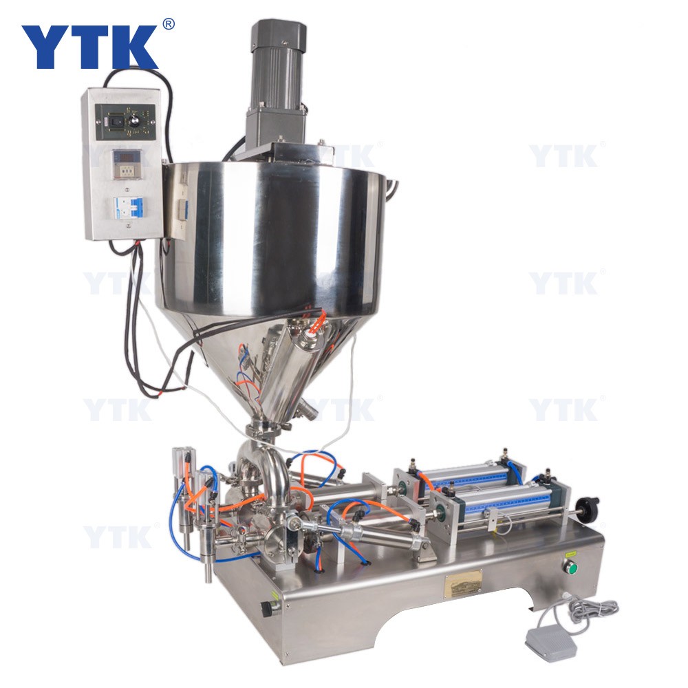 Single head semi automatic paste filling machine with mixer and heater system 