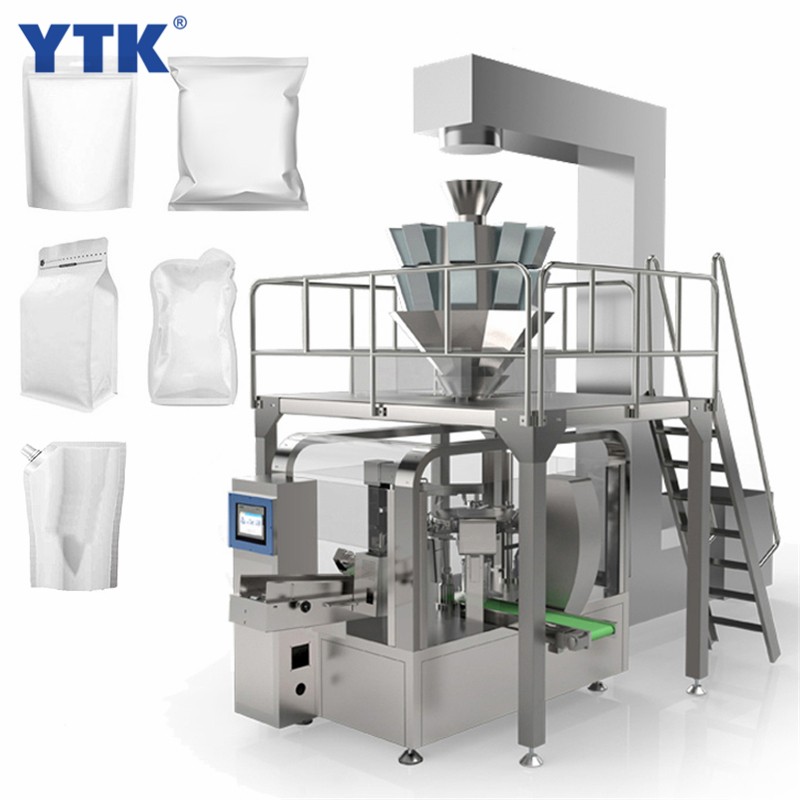 Automatic Vertical Granule Grain Snack Chips Rotary Multi-head Weighing and Packing Machine