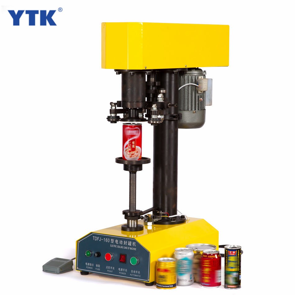 YTK-160 Electrical Soda Beer Tuna Cans Sealing Machine