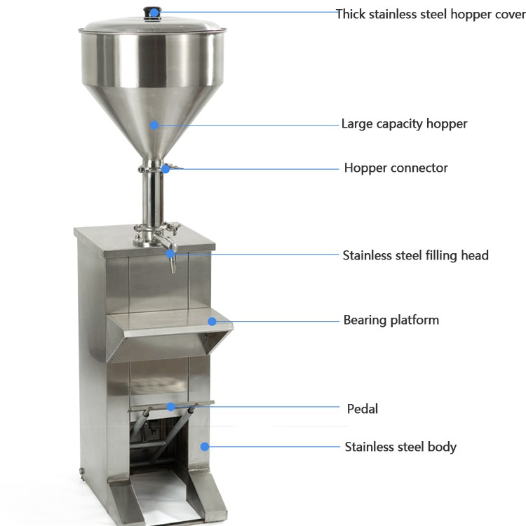  Stainless Steel Semi-Automatic Pneumatic Liquid Paste Filling Machine